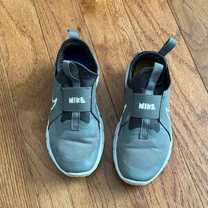 Nike Kids Black and Gray Slip-On Sneakers good condition.